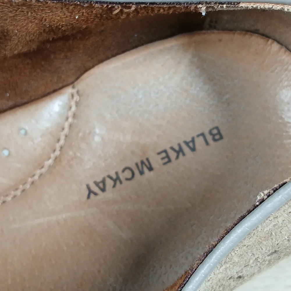 Blake‎ McKay Carson Tan Suede Leather Wingtip Oxford Brogue Shoes 404